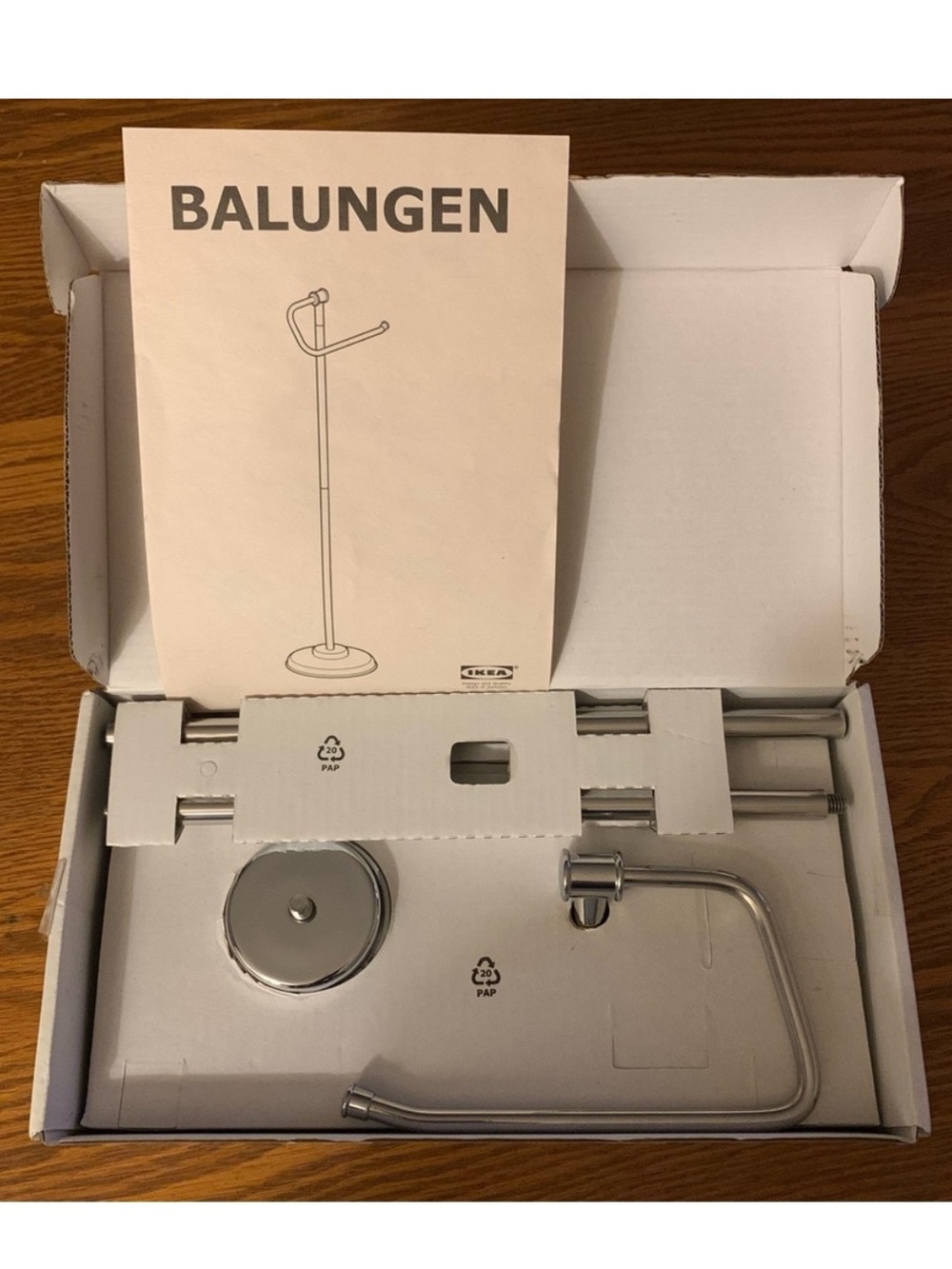NWT IKEA BALUNGEN Toilet Roll Holder Chrome Plated